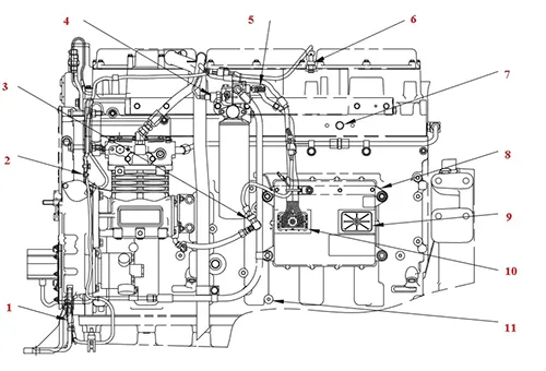 Датчики на двигателе Caterpillar C12